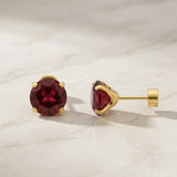 Ohrringe Rubin Rund | Gold