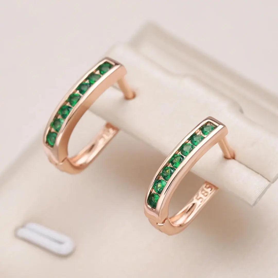Ohrringe aus Smaragd und Diamant in Gold