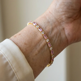Pfingstrosen-Funken-Tennisarmband | Gold