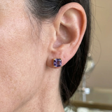 Quadratische Amethyst-Ohrringe | Gold