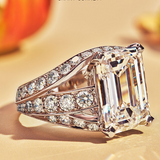 Quadratischer Ring aus Legierung mit Diamant