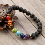 Retro Chakra-Armband aus Lava