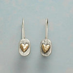 Retro Herzohrringe in Silber mit goldenen Details