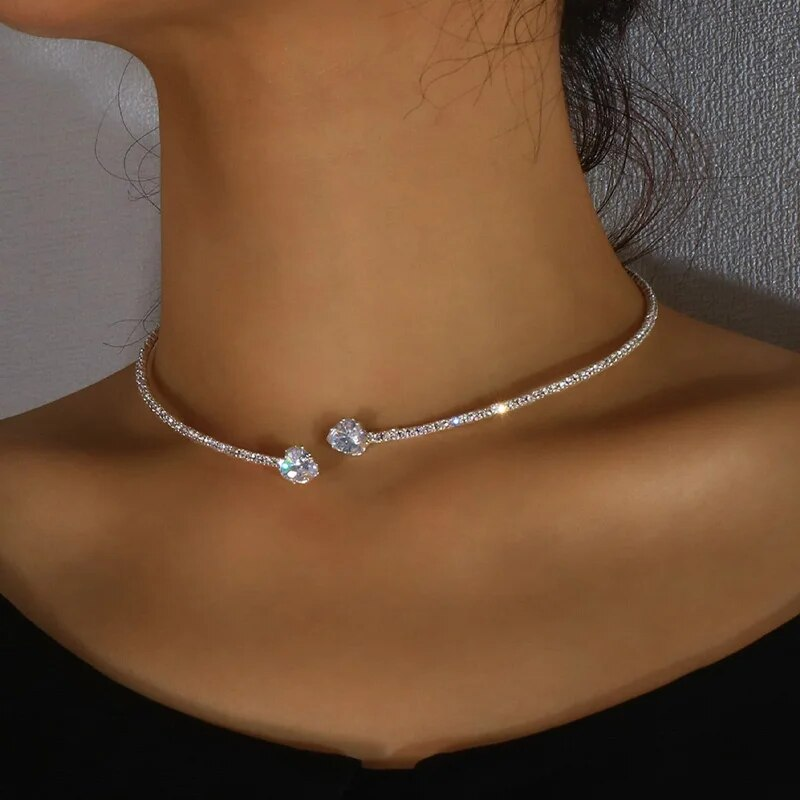 Retro-Kette mit doppeltem Zirkonia