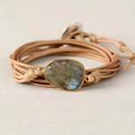 Retro-Lederarmband mit Steinen