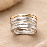 Retro-Ring „Oco“ in Gold und Silber