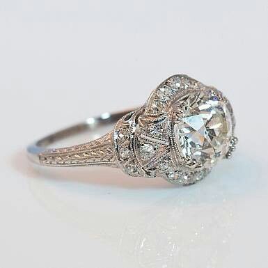 Retro-Ring aus Kristall-Silber