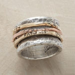 Retro-Ring aus Roségold und Silber