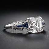 Retro Ring in blau und Silber