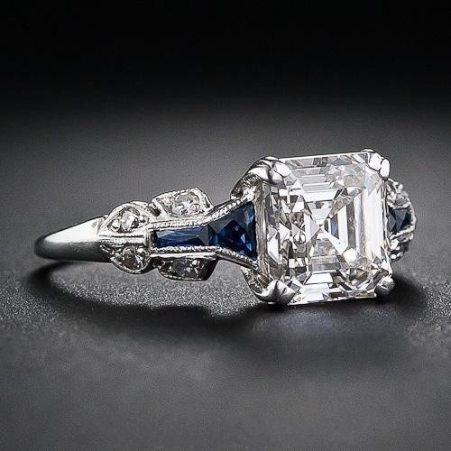 Retro Ring in blau und Silber