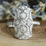 Retro-Ring in glänzendem Silber