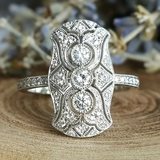 Retro-Ring in glänzendem Silber