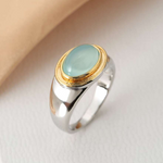 Retro Ring mit Mondstein Grün