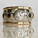 Retro-Ring mit Zirkonia-Beschichtung in Gold