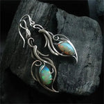 Retro Silber Ohrringe mit blauen Opal