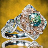 Retro Silberring mit strahlender Blume