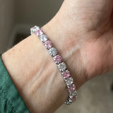 Rosa-Saphir-Duo-Tennisarmband | Roségold