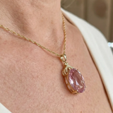 Rosa Saphir Imperiales Ovales Halskette | Gold