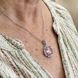 Rosen-Halo-Halskette in Pink | Roségold