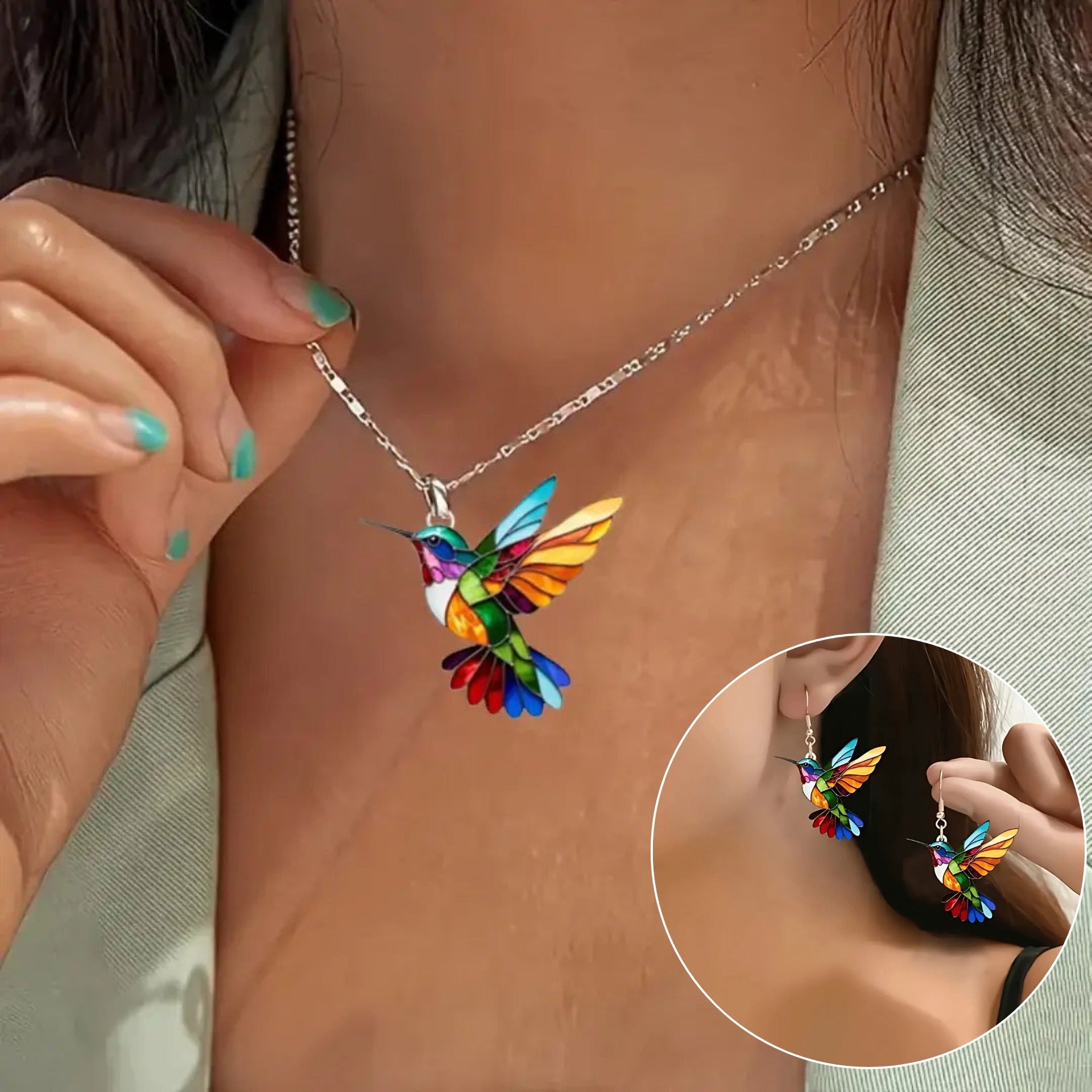 Schönes Halsband mit Schwalbe und Ohrringen als Geschenk – Angebot für begrenzte Zeit