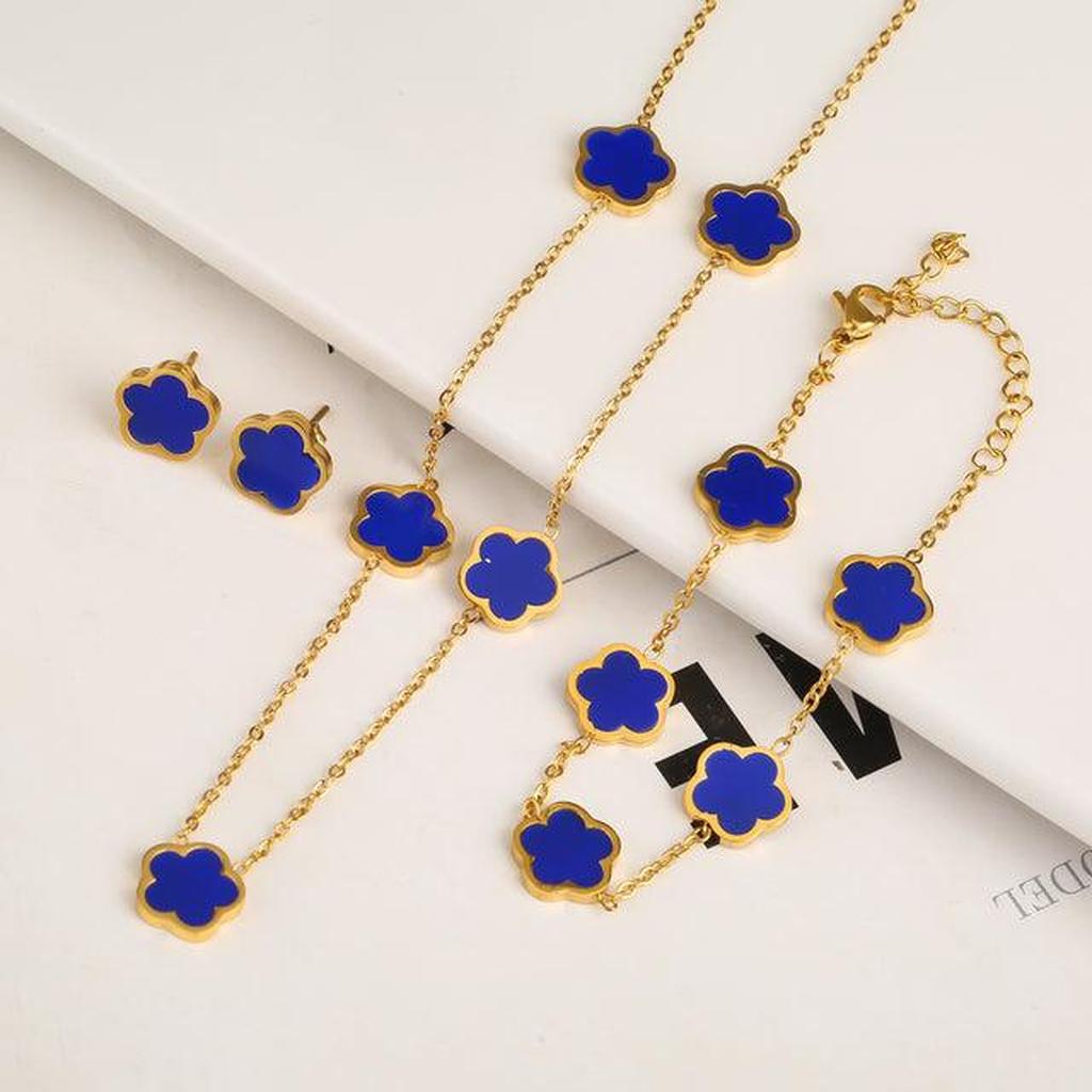 Set baumförmiger Schmuckstücke – Blau