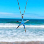 Sternen-Anhänger in blau und Silber Opal