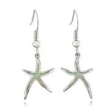 Sternenohrringe aus Opal und Silber – Weiss