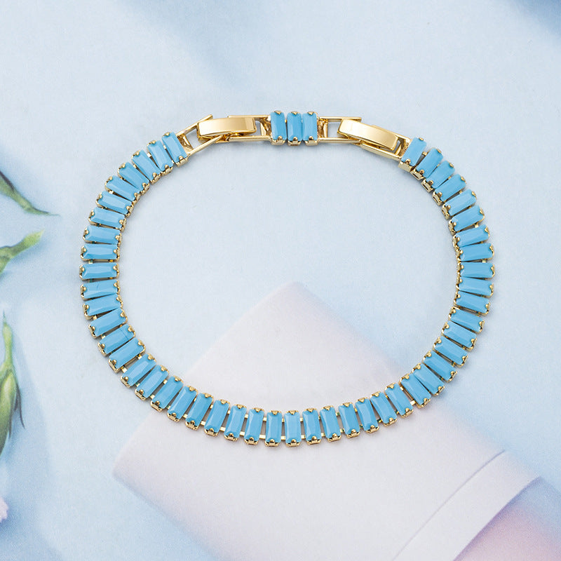 Türkis Vertéa Tennisarmband | Gold