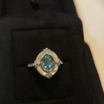 Verstellbarer Retro-Ring aus Silber mit Amazonit