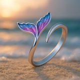 Verstellbarer Ring mit bunter Delfinschwanz