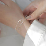 Verstellbares Silberarmband mit Herz