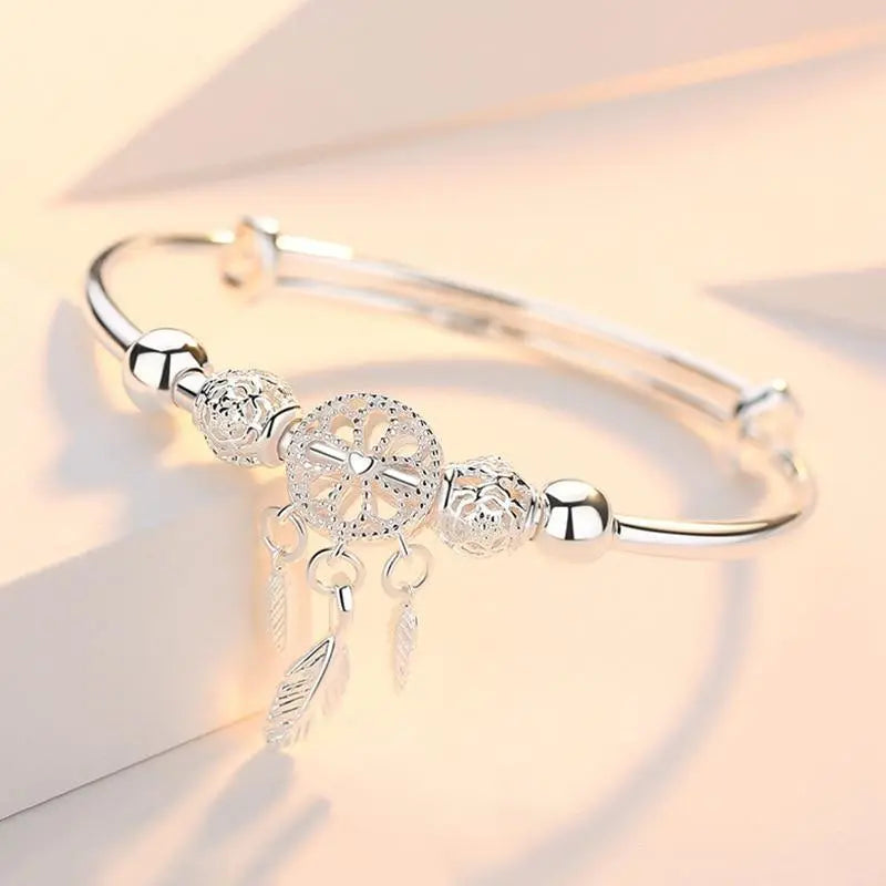 Verstellbares Traumfänger-Armband in Silber