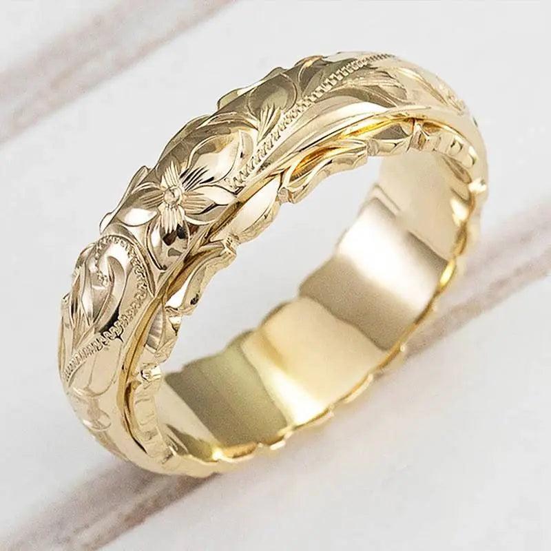 Vintage Goldring mit Blume