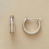 Vintage-Ohrringe Goldene Linie aus Silber
