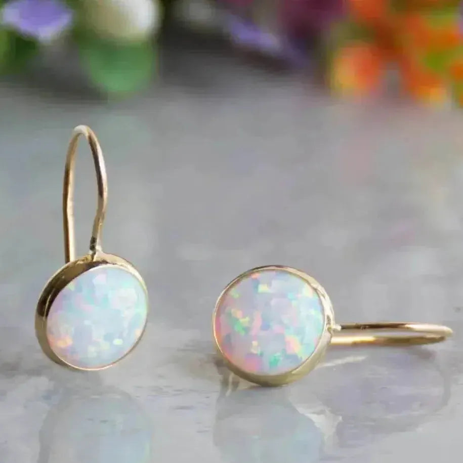 Vintage Ohrringe in Gold mit Opalstein