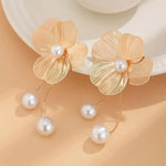Vintage Ohrringe mit Blumen und Goldperlen