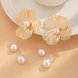 Vintage Ohrringe mit Blumen und Goldperlen