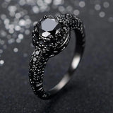 Vintage Ring aus Kupfer mit schwarzem Stein