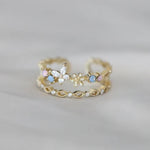 Vintage Ring mit Blume in Gold
