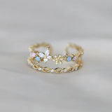 Vintage Ring mit Blume in Gold