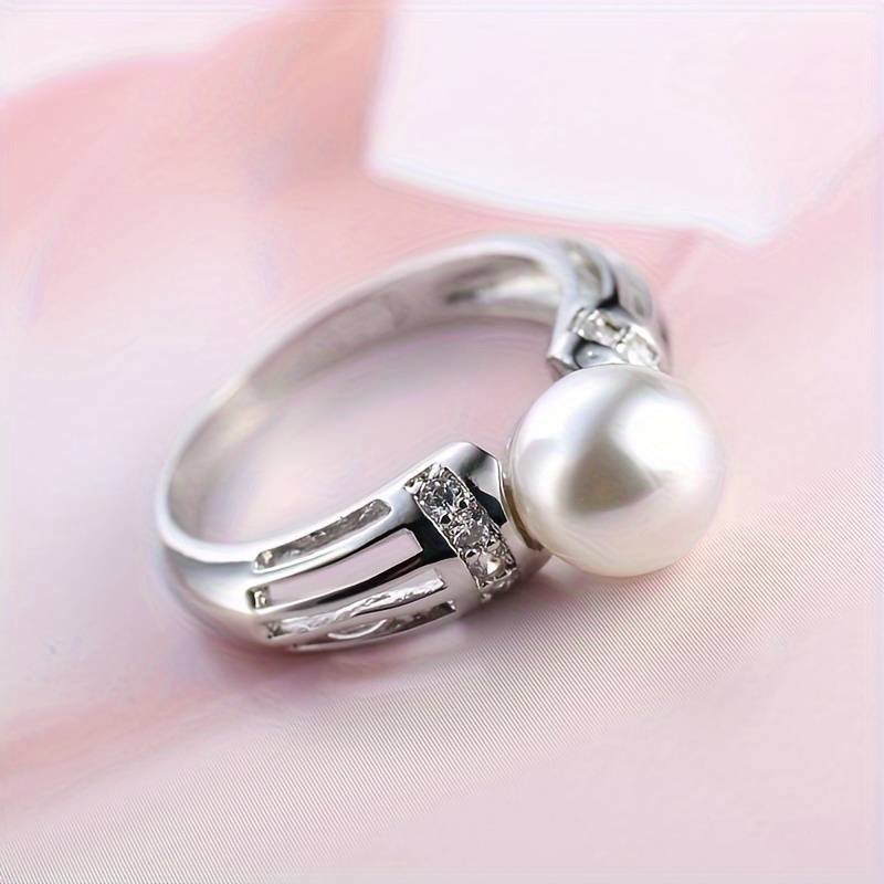 Vintage Ring mit silberner Perle