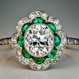 Vintage Ring mit Smaragd-Kristall