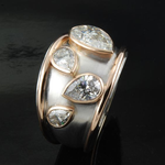 Vintage Ring vergoldet mit Zirkonia-Besatz
