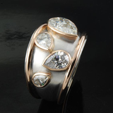 Vintage Ring vergoldet mit Zirkonia-Besatz