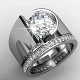 Vintage Silberring mit strahlendem Zirkon