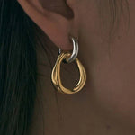 Vintage Zweifarbige Ohrringe aus Metall