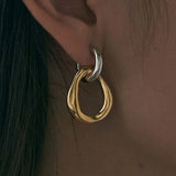Vintage Zweifarbige Ohrringe aus Metall