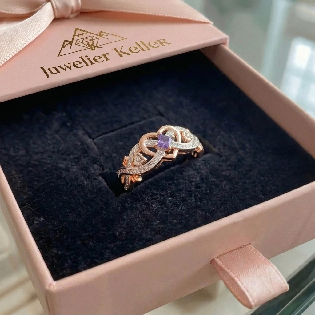 Violetheart Gold- und Silberring | Mischgold