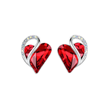 Infinity Herz Rubin Steckerohrringe | Weissgold