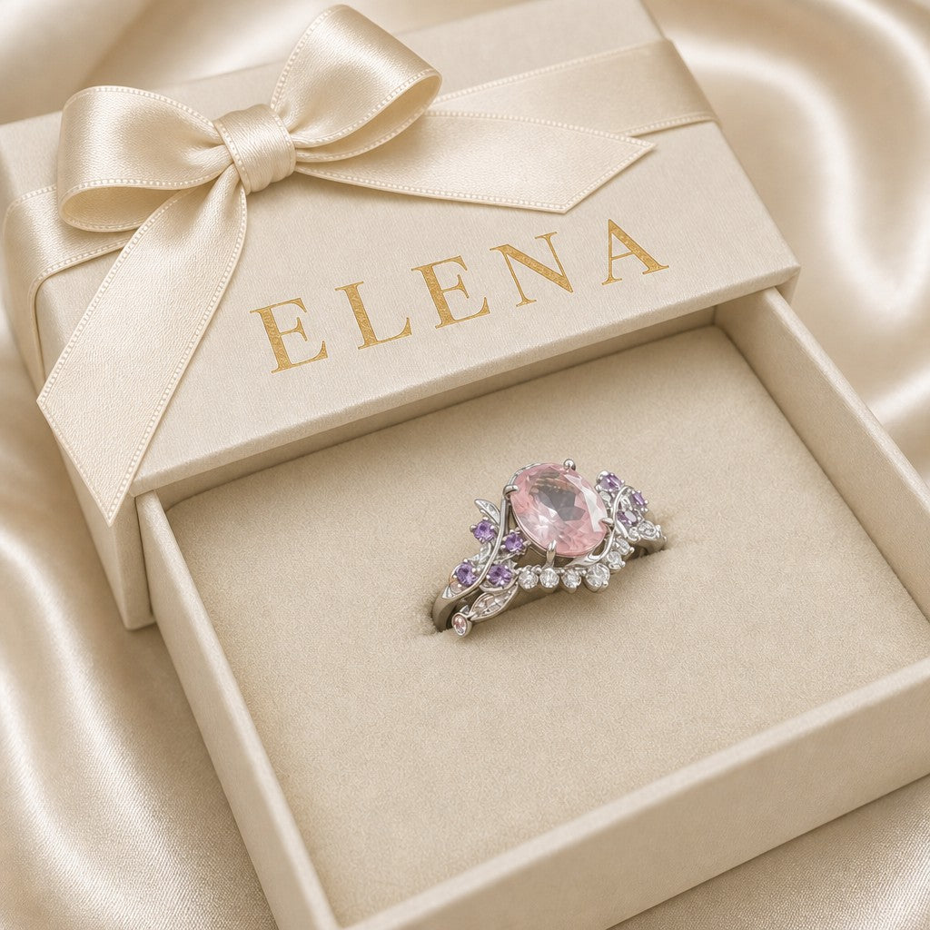 Miravelle Leafglow Ring Set | Weissgold